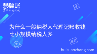 为什么一般纳税人代理记账收钱比小规模纳税人多